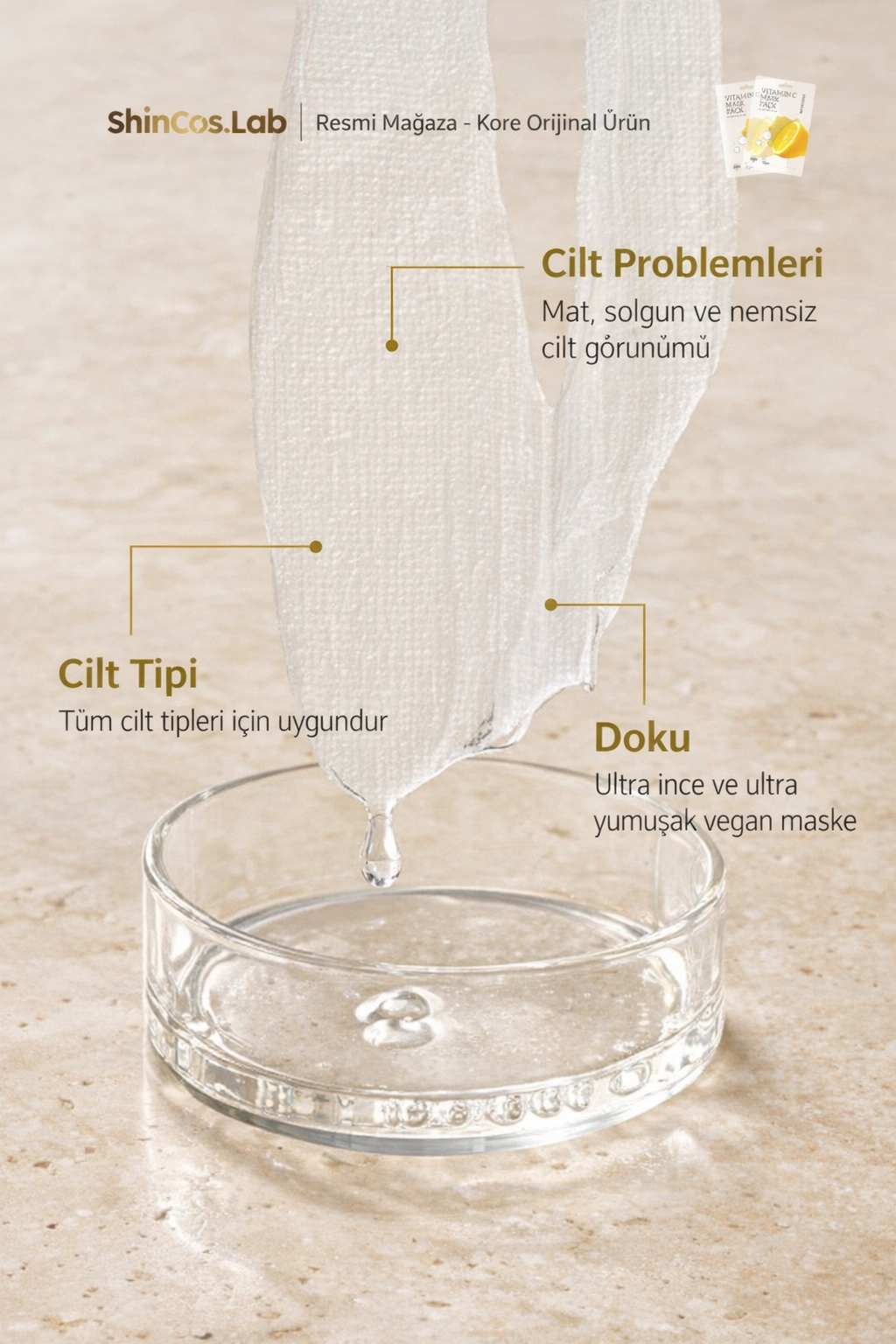 SHINCOS.LAB CELLULOSE MASK PACK - VITAMIN C