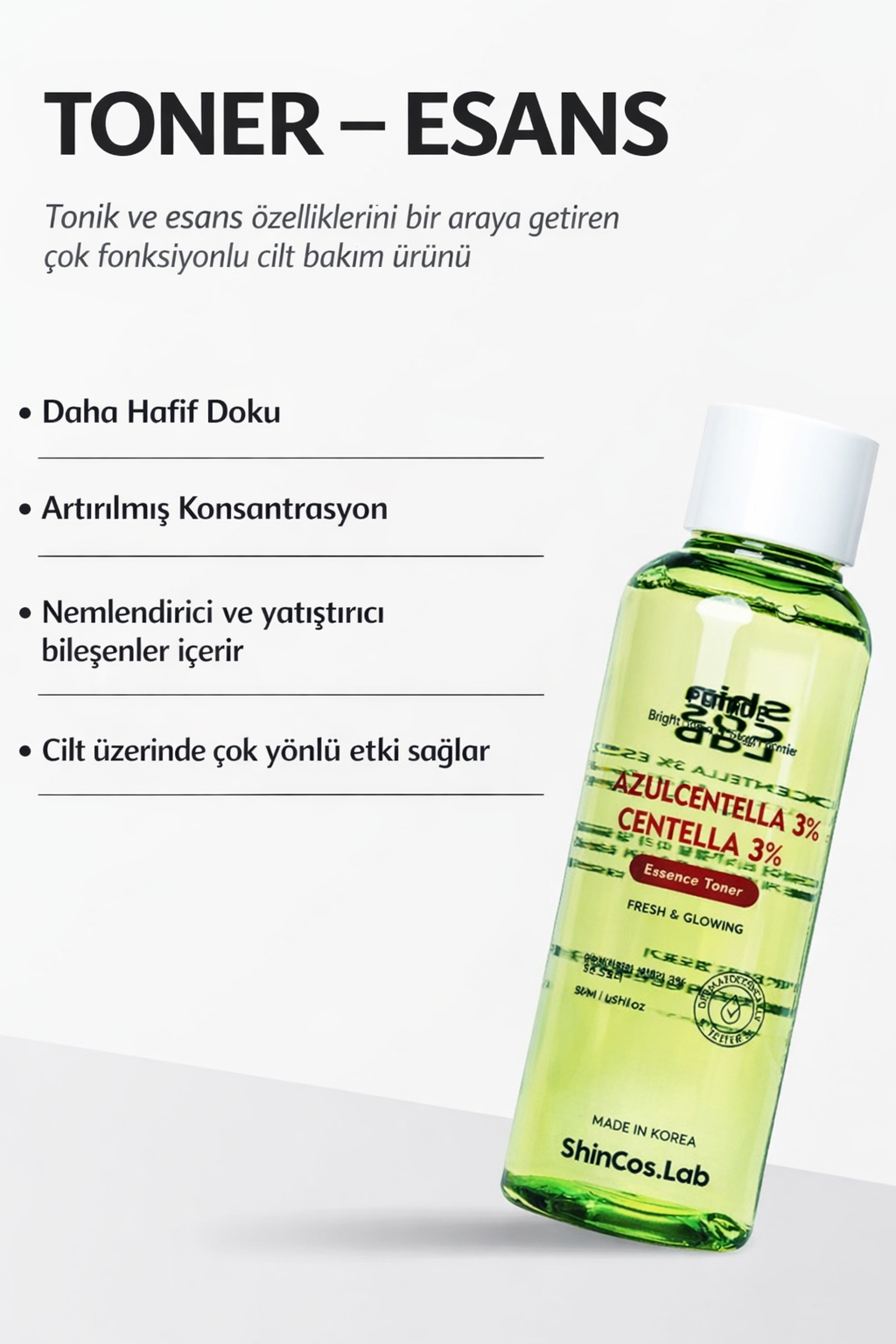 SHINCOS.LAB AHA/BHA/PHA CENTELLA 3% ESSENCE TONER 200ml