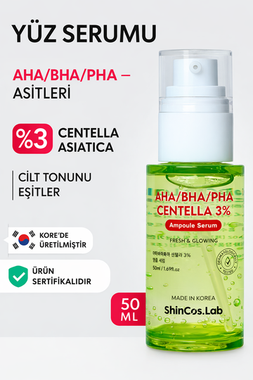 SHINCOS.LAB AHA/BHA/PHA CENTELLA 3% AMPOULE SERUM 50ml